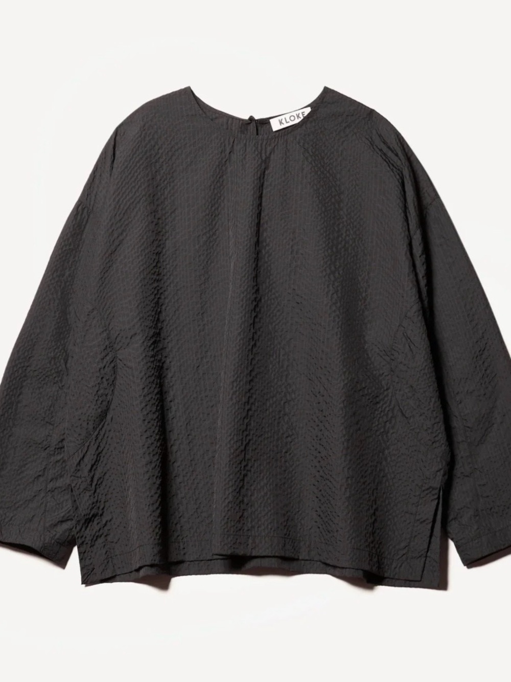 Klote Omit Top-Textured Long-Sleeve Relaxed Blouse